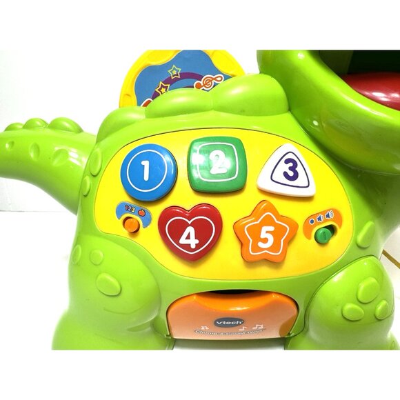 VTech Chomp & Count Dino with 6 Food Coins Music Sounds Counting Learning Toy - Picture 3 of 7